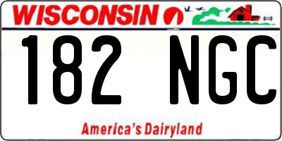 WI license plate 182NGC