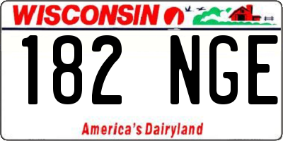 WI license plate 182NGE