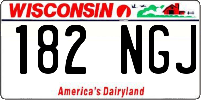 WI license plate 182NGJ