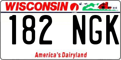 WI license plate 182NGK
