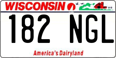 WI license plate 182NGL