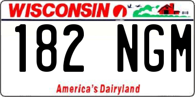 WI license plate 182NGM