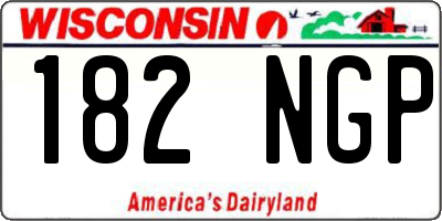 WI license plate 182NGP