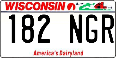 WI license plate 182NGR