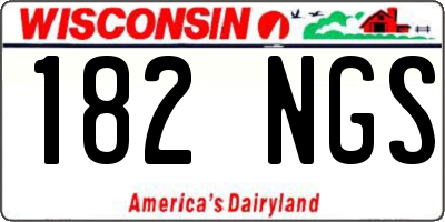 WI license plate 182NGS