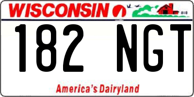 WI license plate 182NGT