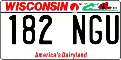 WI license plate 182NGU