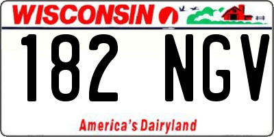 WI license plate 182NGV