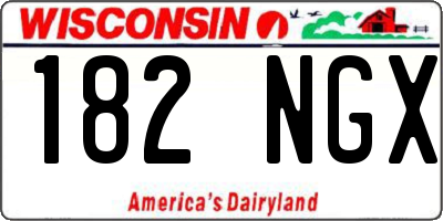 WI license plate 182NGX