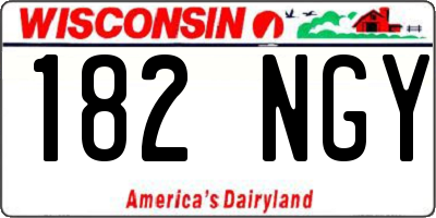 WI license plate 182NGY