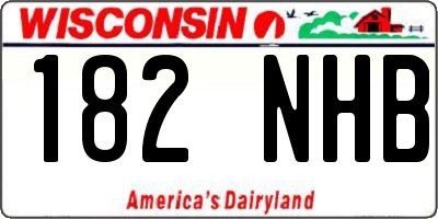 WI license plate 182NHB