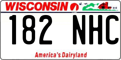 WI license plate 182NHC