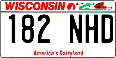 WI license plate 182NHD