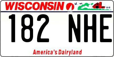WI license plate 182NHE