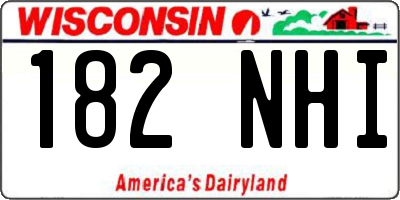 WI license plate 182NHI