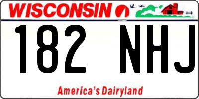 WI license plate 182NHJ