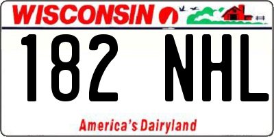 WI license plate 182NHL