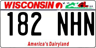 WI license plate 182NHN