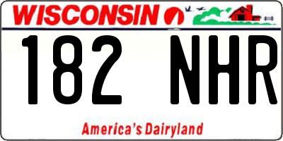 WI license plate 182NHR