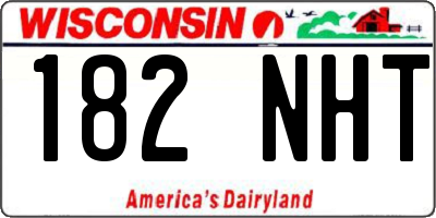 WI license plate 182NHT