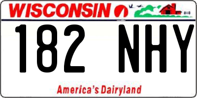 WI license plate 182NHY