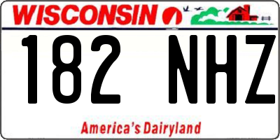 WI license plate 182NHZ