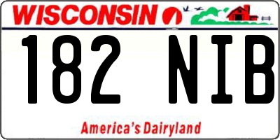WI license plate 182NIB
