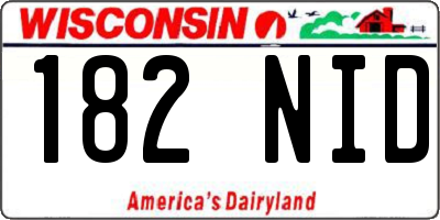 WI license plate 182NID