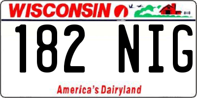 WI license plate 182NIG