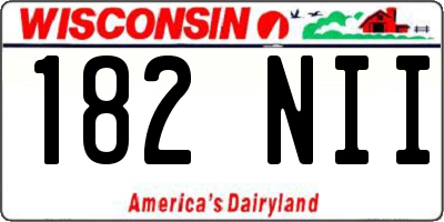 WI license plate 182NII