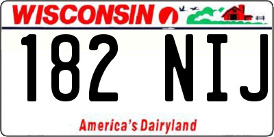 WI license plate 182NIJ