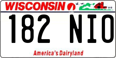 WI license plate 182NIO
