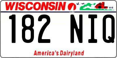 WI license plate 182NIQ