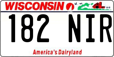 WI license plate 182NIR