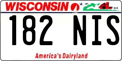 WI license plate 182NIS