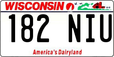 WI license plate 182NIU