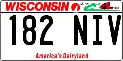 WI license plate 182NIV