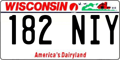 WI license plate 182NIY