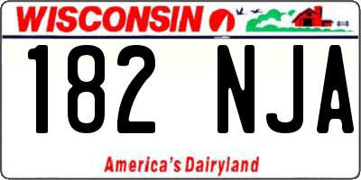 WI license plate 182NJA