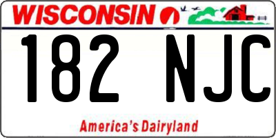 WI license plate 182NJC