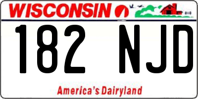 WI license plate 182NJD