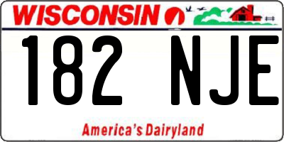 WI license plate 182NJE