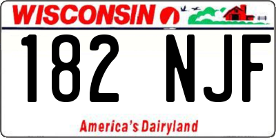 WI license plate 182NJF