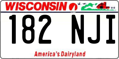 WI license plate 182NJI