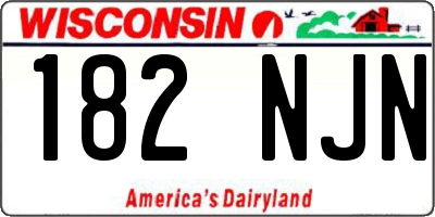 WI license plate 182NJN