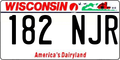 WI license plate 182NJR