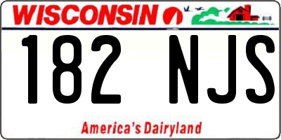 WI license plate 182NJS