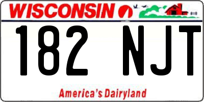 WI license plate 182NJT