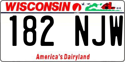 WI license plate 182NJW
