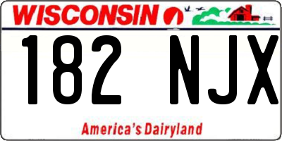 WI license plate 182NJX